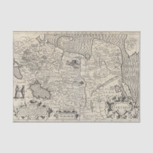 Vintage Tartary Map  Tissue Paper