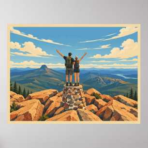 Vintage Tasmania Hiking Adventure Poster