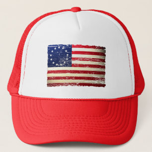 Vintage Tattered Betsy Ross American Flag Hat