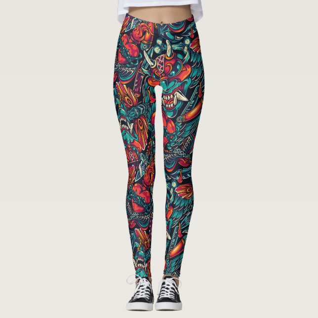 Vintage Tattoo Leggings (Front)