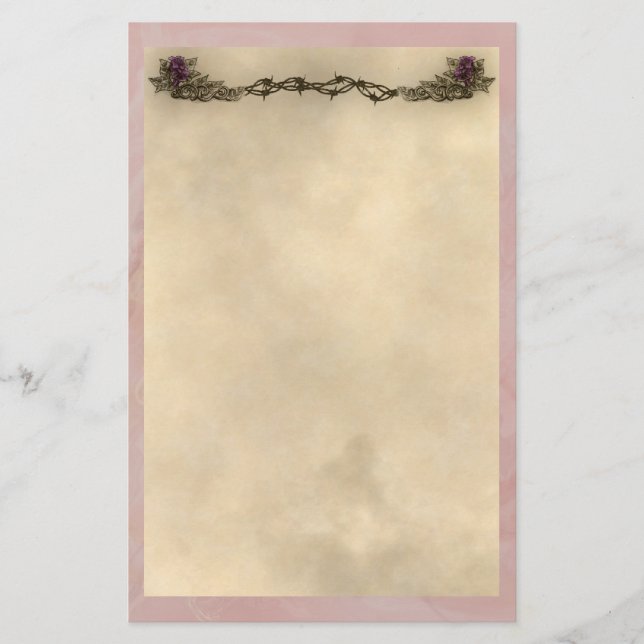 Vintage Tattoo Lilies Stationery (Front)