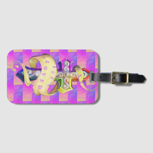 Vintage tattoo styles cross. Gay and loved  Luggage Tag