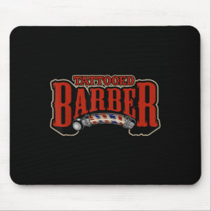 Vintage Tattooed Barber Haircut Barber Quote Graph Mouse Pad