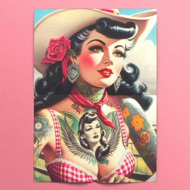 Vintage Tattooed Country Pinup Tissue Paper (Creator Uploaded)