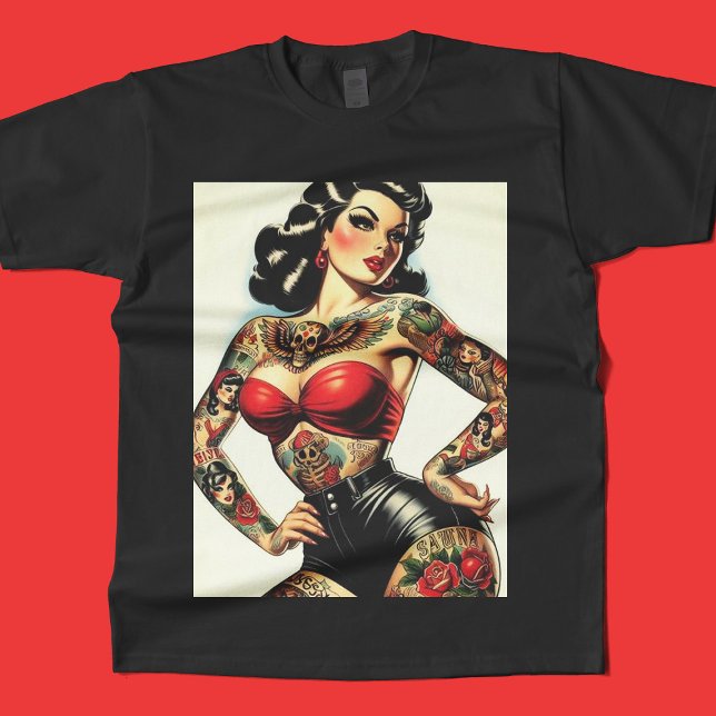 Vintage Tattooed Pin-up T-Shirt (Creator Uploaded)