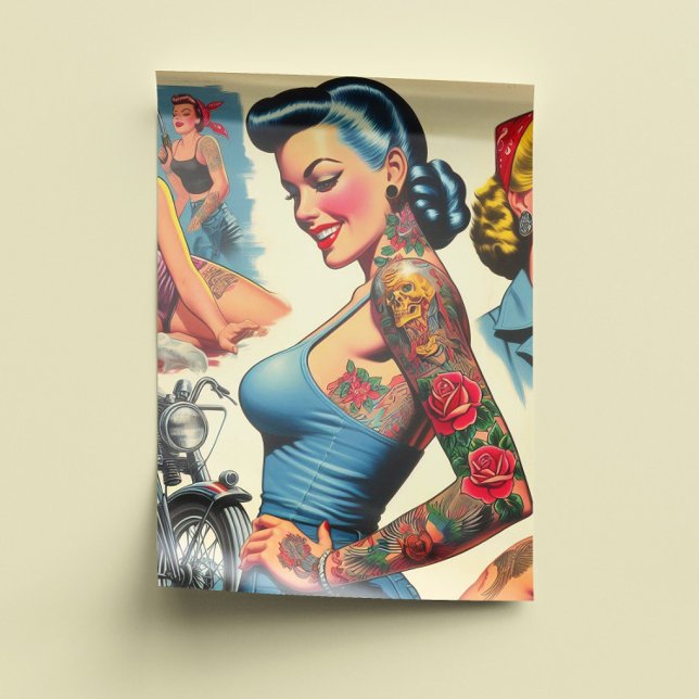 Vintage Tattooed Pin-up Tissue Paper (Creator Uploaded)