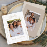 Vintage Taupe Bow Merry Christmas 2 Photo Holiday Card<br><div class="desc">Celebrate the holiday season with this charming Christmas card featuring your family's photo framed by a festive taupe bow and ribbon on a crisp white background. "Merry Christmas" is elegantly written in a charming taupe handwritten script, with space to personalize your family name below. The back of the card showcases...</div>