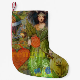 Vintage Taurus Classic Woman Portrait Gothic Art Small Christmas Stocking