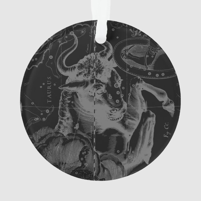 Vintage Taurus Constellation by Hevelius Ornament (Back)