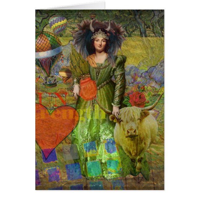 Vintage Taurus Imaginaire gothique collage lunaire (Devant)