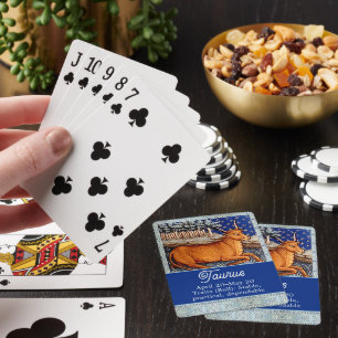 Vintage Taurus the Bull Zodiac Sign Playing Cards