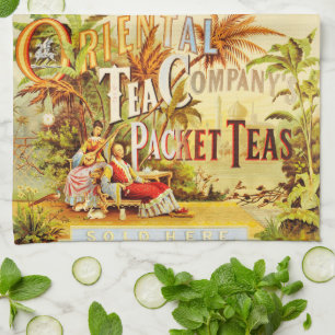 Vintage Tea Advertising Kitchen Towel