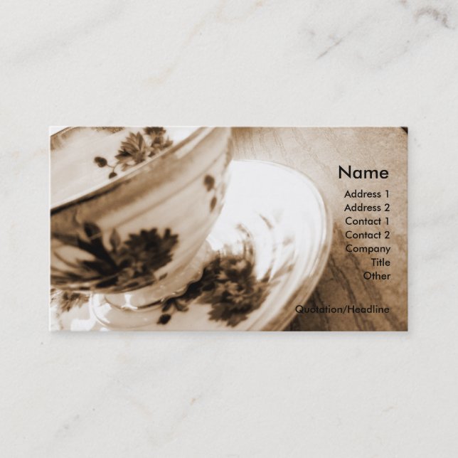 Vintage Tea Cup Business/Profile Card (Front)