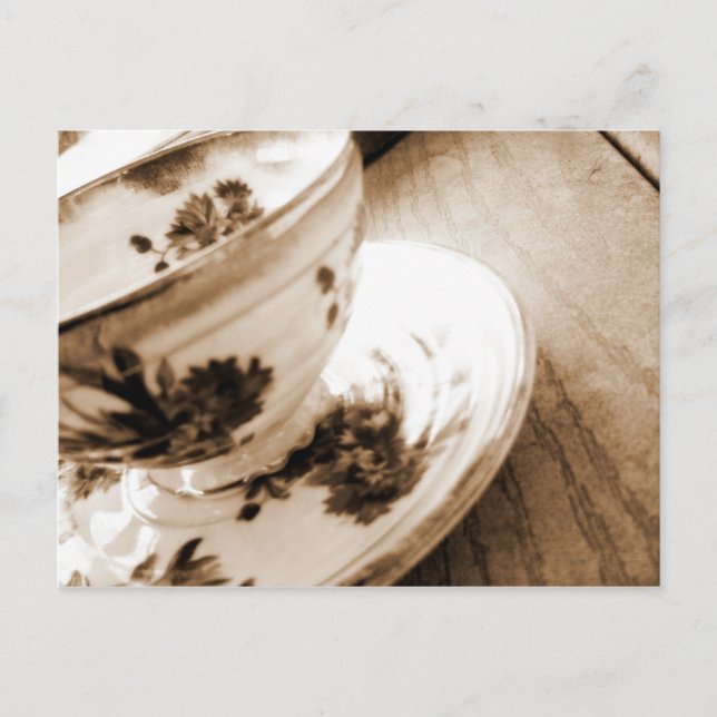 Vintage Tea Cup Postcard (Front)