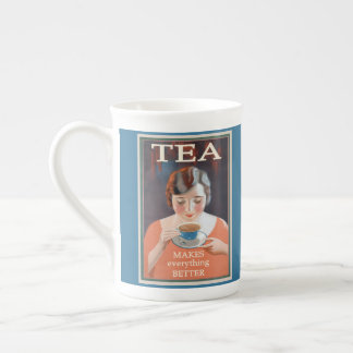 Vintage Tea Drinker, cuppa Bone China Mug