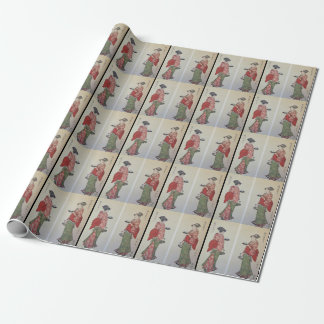 Vintage Tea/Geisha Double Print Wrapping Papper Paper