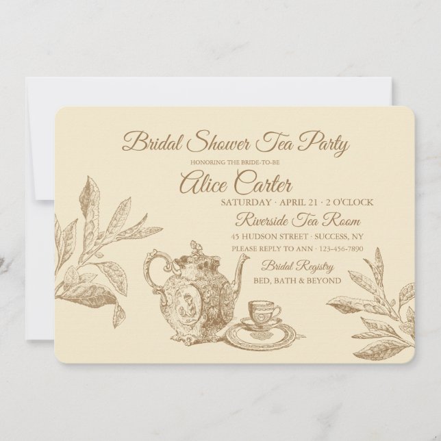 Vintage Tea Invitation (Front)