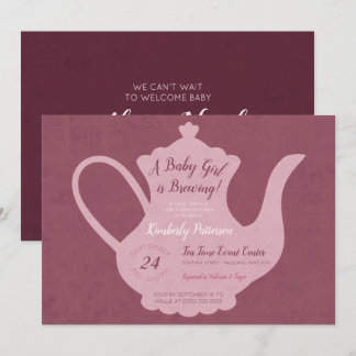 Vintage Tea Party Baby Shower Invitation