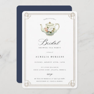 Vintage Tea Party Bridal Shower Invitation
