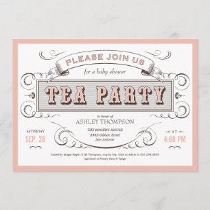 Vintage Tea Party Invitations