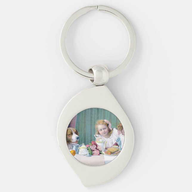 Vintage Tea Party  Keychain (Front)