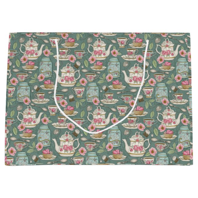 Vintage Tea Party Large Gift Bag (Front)