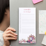 Vintage Tea Party Personalized To Do List Magnetic Notepad<br><div class="desc">To do list to personalize with your name. This watercolor design has a vintage tea party design with teapot,  tea cups and pink roses. Designed as a to do list,  the notepad features ruled lines and checkboxes to help keep your lists in good working order.</div>
