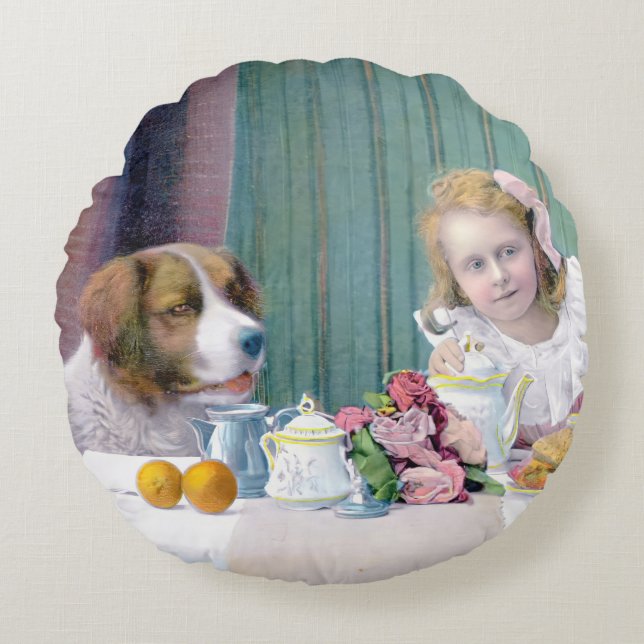 Vintage Tea Party  Round Pillow (Front)