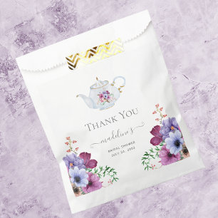 Vintage Tea Party Teapot Floral Bridal Shower Favour Bag