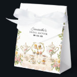 Vintage Tea Party with Teapots and Tea Cups Bridal Favor Box<br><div class="desc">Invite your guests into a moment of beauty and delight with this blush floral tea party favour box, designed to hold more than just small gifts, but memories wrapped in charm. With soft watercolor florals, vintage teacup illustrations, and a sweet, feminine palette, this box becomes a meaningful part of your...</div>