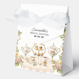 Vintage Tea Party with Teapots and Tea Cups Bridal Favor Box