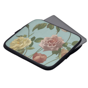 Vintage Tea Rose and Blush Roses Laptop Sleeve