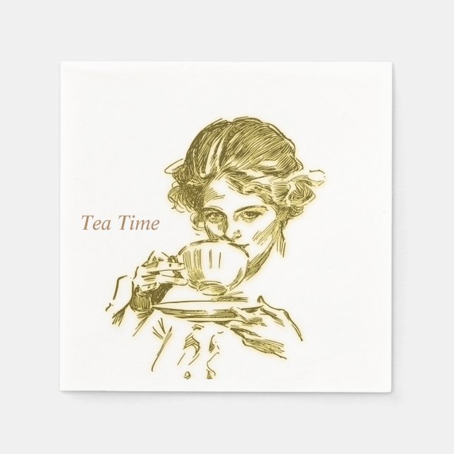 Vintage Tea Time Napkin (Front)