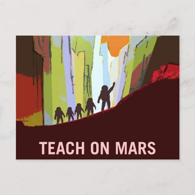 Vintage Teach on Mars Recruitment Postcard (Front)