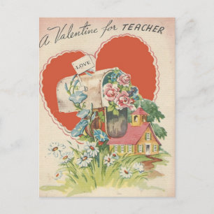 Vintage Teacher Valentine Holiday Postcard