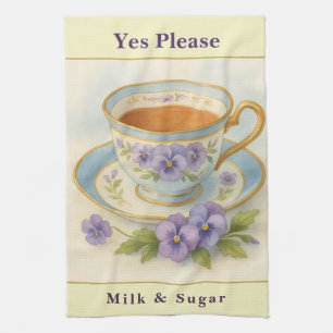 Vintage Teacup Kitchen   High Tea Gift for Nanna Towel