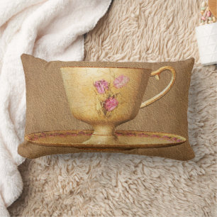 Vintage Teacup  Lumbar Pillow