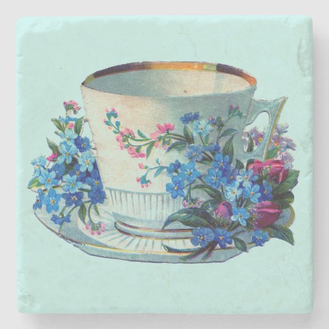 VINTAGE TEACUP STONE COASTER (Front)