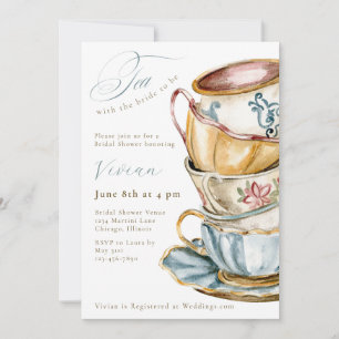 Vintage Teacup Tea Bridal Shower Party Invitation