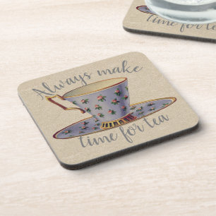 Vintage Teacup Time for Tea Coaster