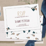 Vintage Teal Beige Floral RSVP Enclosure Card<br><div class="desc">This elegant garden rose RSVP enclosure card is perfect for teal and beige floral bat mitzvahs or other special birthday parties. Simple and traditional style is versatile for vintage themes and is easily transferrable to other cards and stationary. Pair with other botanical green and ivory stationary in this collection.</div>