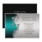 Vintage Teal Black and Silver Wedding Invitation