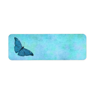 Vintage Teal Blue Butterfly 1800s Illustration