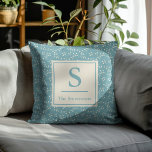 Vintage Teal Blue White Botanical Monogram Custom Throw Pillow<br><div class="desc">Add a touch of vintage charm to your living space with this stylish throw pillow, featuring a simple teal blue and white botanical pattern. Perfect for elevating any room, this elegant design can be personalized with your family name and monogram for a unique touch. A beautiful blend of classic style...</div>