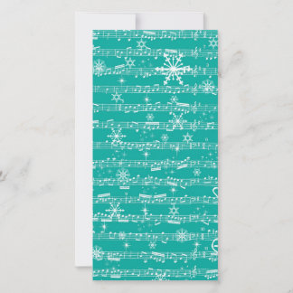 Vintage Teal Christmas Musical Sheet Holiday Card
