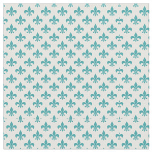 Vintage teal fleur de lis pattern fabric