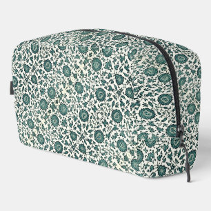 Vintage Teal Floral China Pattern Print  Dopp Kit
