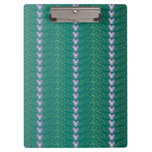 Vintage Teal Floral Violets wallpaper pattern Clipboard