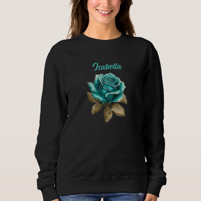 Vintage Teal Rose Sweatshirt (Front)