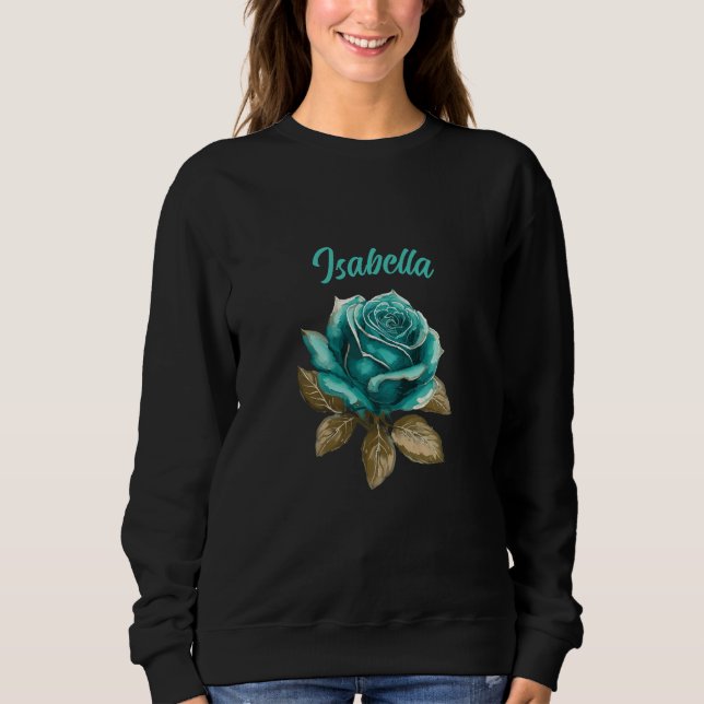 Vintage Teal Rose Sweatshirt (Front)